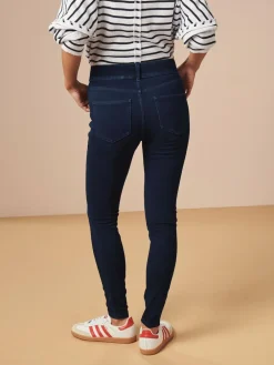 Online Next Rinse Blue Full Length Jersey Denim Leggings