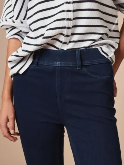 Online Next Rinse Blue Full Length Jersey Denim Leggings