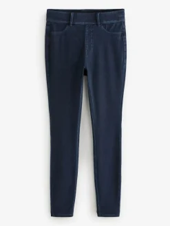 Online Next Rinse Blue Full Length Jersey Denim Leggings