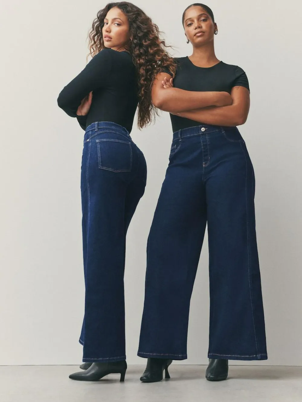 Next High Rise FlexiFit Stretch Pull On Wide Leg Jeans^Women Jeans|Jeans