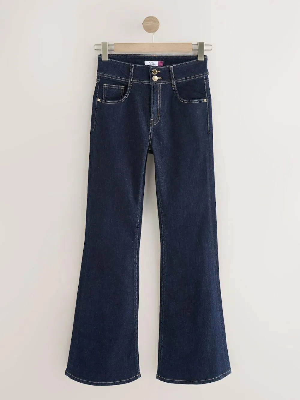 Best Next High Rise Stretch Flare Jeans Rinse Blue