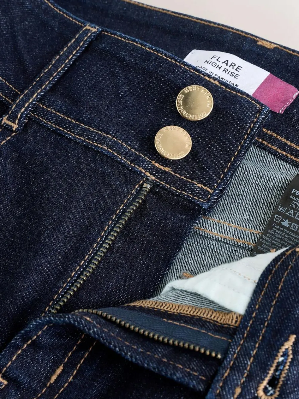 Best Next High Rise Stretch Flare Jeans Rinse Blue