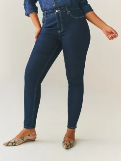 Hot Next Hourglass Mid Rise Skinny Jeans Rinse Blue