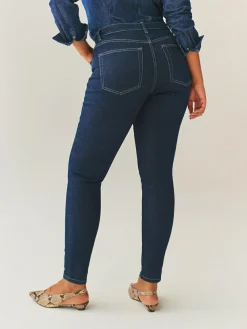 Hot Next Hourglass Mid Rise Skinny Jeans Rinse Blue