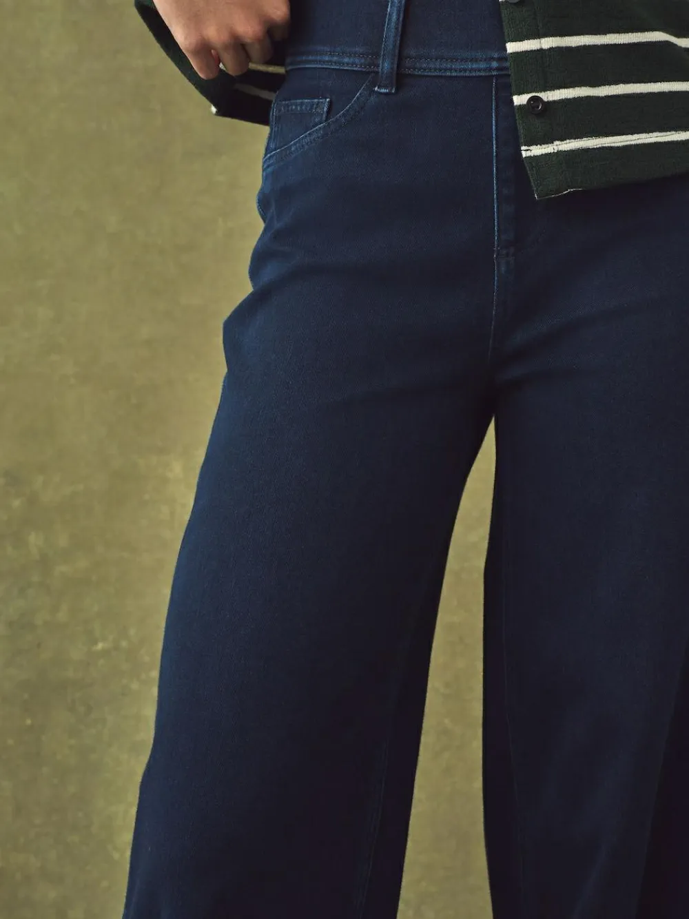 Next Jersey Denim Wide Leg Trousers^Women Jeans|Jeans