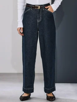 Clearance Next Wide Leg Barrel Denim Jeans Rinse Blue