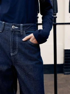 Next Boyfriend Wide Leg Mid Rise Turn Up Jeans^Women Jeans|Jeans