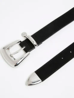 River Island Black Bubble Buckle Suede Belt^Women Belts