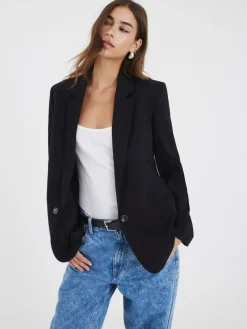 Discount River Island Black Edge to Edge Blazer