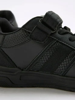 Discount River Island Black Faux Leather Lion Head Trainers