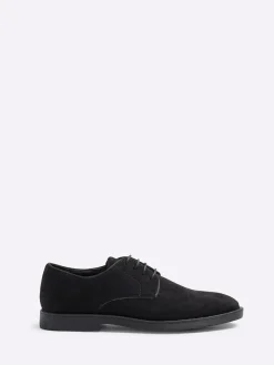 Online River Island Faux Suede Derby Shoes Black