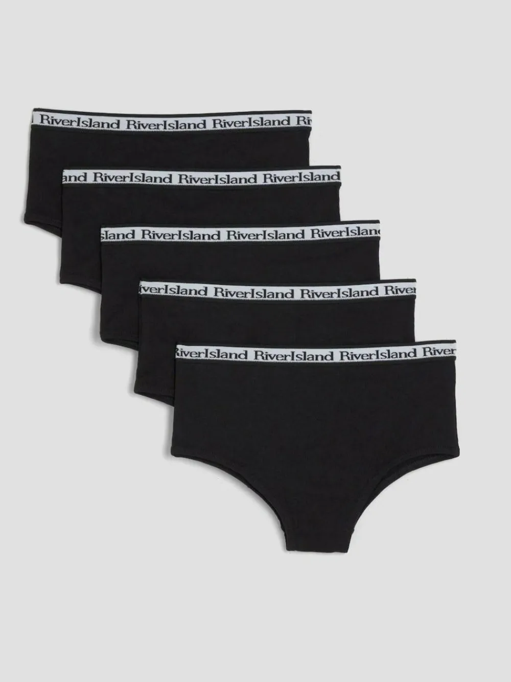 New River Island Black Girls Hipster Briefs 5 Pack