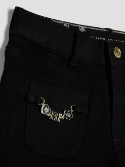 Best River Island Black Key Chain Pocket Flare Jeans