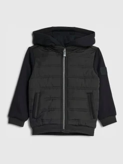 River Island Black Padded Hybrid Hood Jacket^BOY Coats & Jackets|Snowsuits & Coats