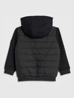 River Island Black Padded Hybrid Hood Jacket^BOY Coats & Jackets|Snowsuits & Coats