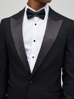 River Island Black Plain Slim Tux Jacket