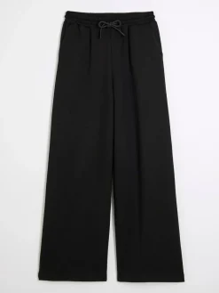 Online River Island Premium Wide Leg Joggers Black