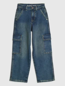 River Island Blue Loose Cargo Pocket Jeans^BOY Jeans|Jeans