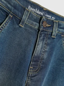 River Island Blue Loose Cargo Pocket Jeans^BOY Jeans|Jeans