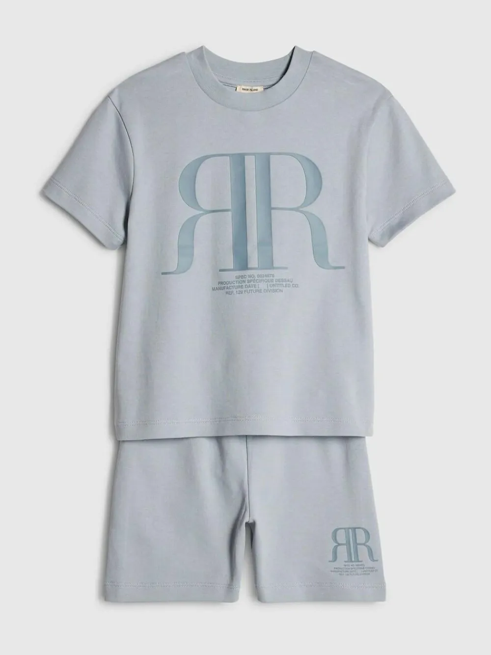 River Island Blue RR T-Shirt & Short Sets^ Shorts