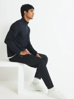 Clearance River Island Blue Slim Fit Pique Joggers