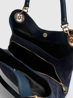 Outlet River Island Blue Suedette Eyelet Slouch Bag