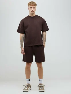 Discount River Island Boxy T-Shirt and Shorts Set Brown