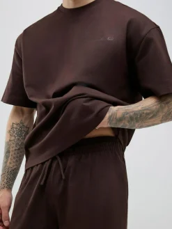 Discount River Island Boxy T-Shirt and Shorts Set Brown