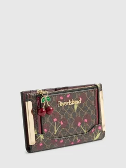 River Island Brown Monogram Cherry Print Purse^Women Purses