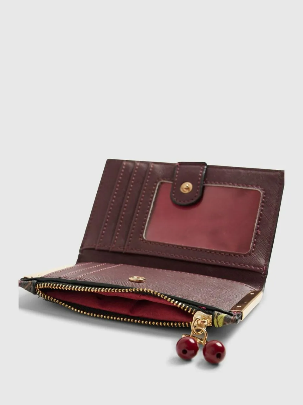 River Island Brown Monogram Cherry Print Purse^Women Purses