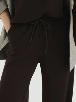 Online River Island Brown Premium Wide Leg Joggers