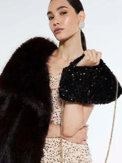 River Island Brown Sequin Grab Clutch^Women Purses