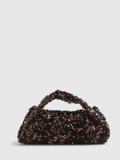 River Island Brown Sequin Grab Clutch^Women Purses