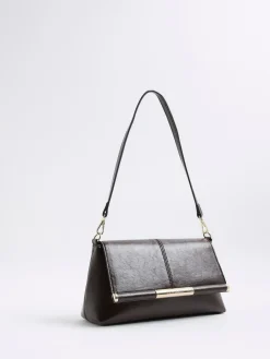 Outlet River Island Burgundy Bar Front Clutch Bag