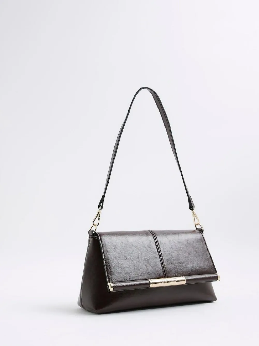 Outlet River Island Burgundy Bar Front Clutch Bag