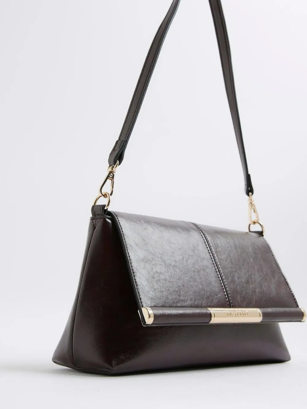 Outlet River Island Burgundy Bar Front Clutch Bag