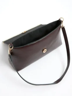 Outlet River Island Burgundy Bar Front Clutch Bag