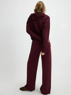 River Island Burgundy Premium High Waisted Wide Leg Joggers^Women Leggings & Sweatpants