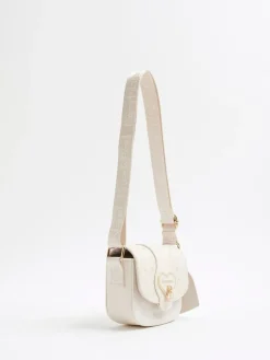 Sale River Island Cream Girls Monogram Heartlock Bag