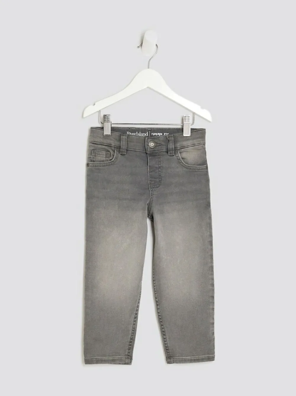 Sale River Island Grey Boys Stretch Tapered Fit Jeans