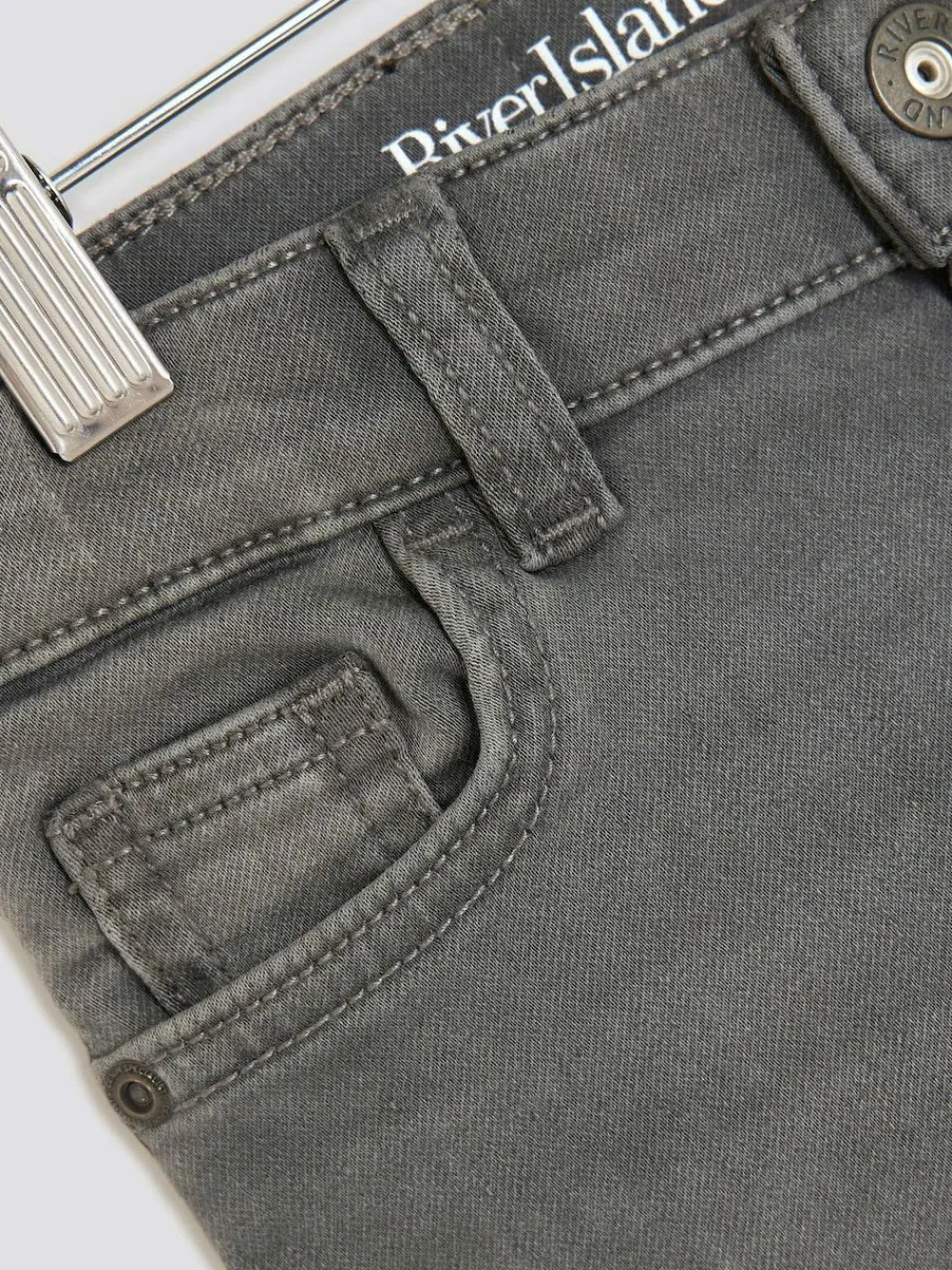 Sale River Island Grey Boys Stretch Tapered Fit Jeans