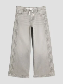 New River Island Grey Girls Pull On Wide Jeans