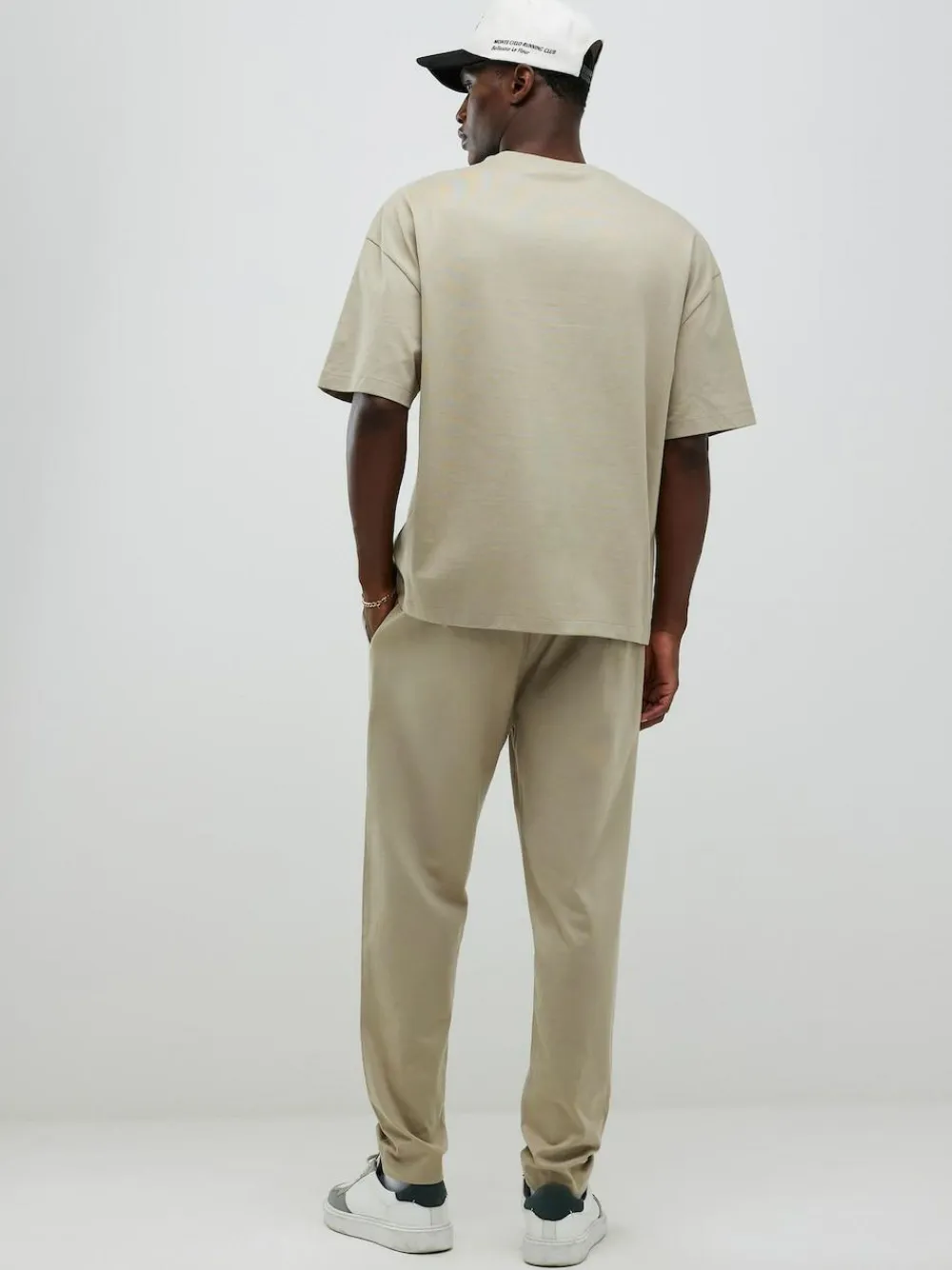 Clearance River Island Boxy T-Shirt and Jogger Set Natural