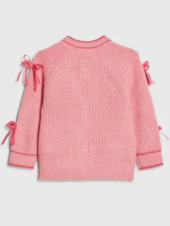 River Island Pink 3D Heart & Bow Cardigan^ Knitwear|Knitwear