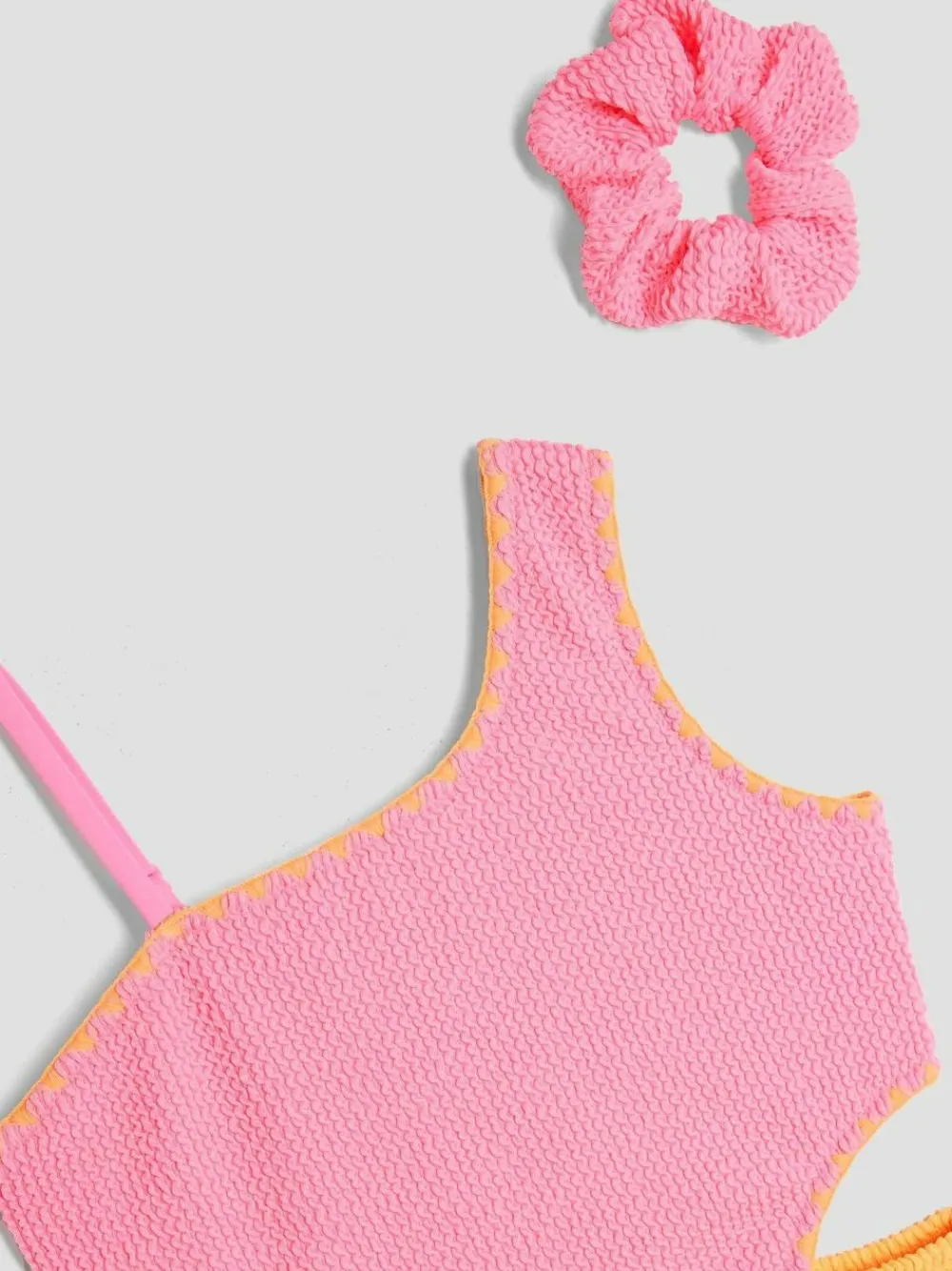 River Island Pink Girls Blocked Textured Swimsuit^ Swimwear