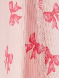 Discount River Island Pink Long Sleeve Bow Collar Rib Dress