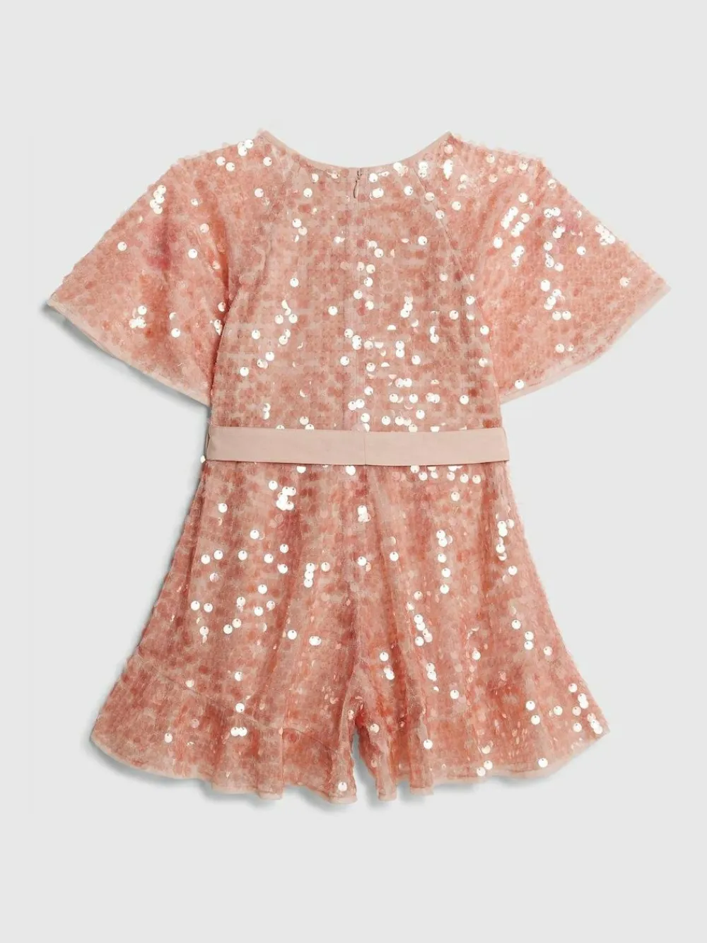 Outlet River Island Pink Sequin Flower Playsuit