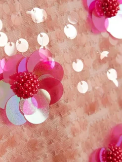 Outlet River Island Pink Sequin Flower Playsuit