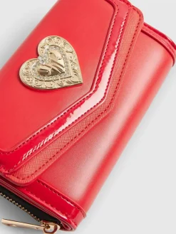 River Island Red Heart Panelled Zip Around Purse^Women Purses