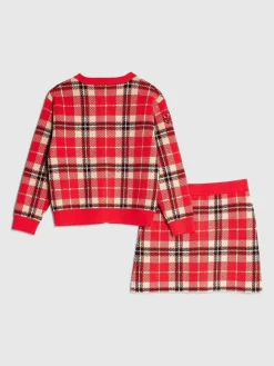 River Island Red Tartan Sequin Cardigan & Skirt Set^ Shorts & Skirts